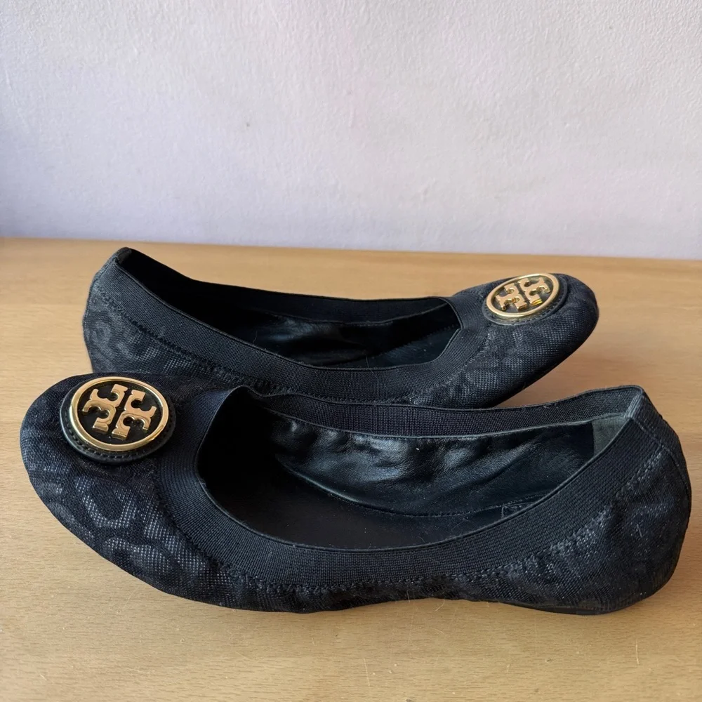 Tory Burch Black Cheetah Flats